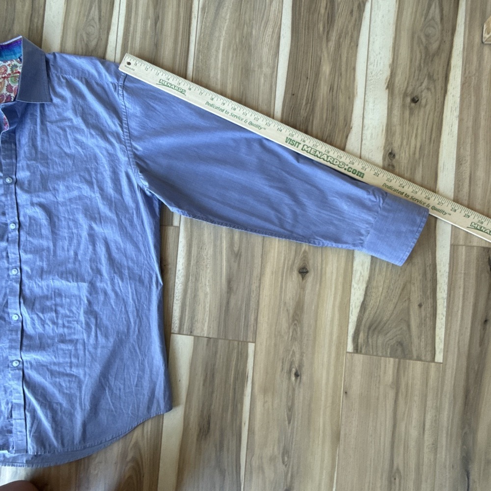 Robert Graham Shirt Men 3XLarge Blue Striped Paisley Cuffs Button Up - Picture 7 of 9